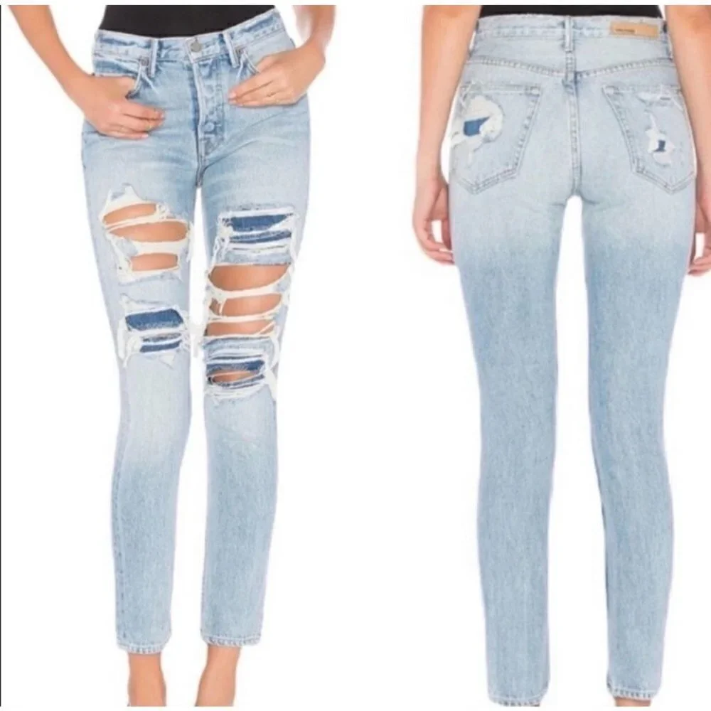 🎉HP🎉 GRLFRND x Revolve Karolina High-Rise E Street Distressed Skinny Jean - 27 - Picture 8 of 11